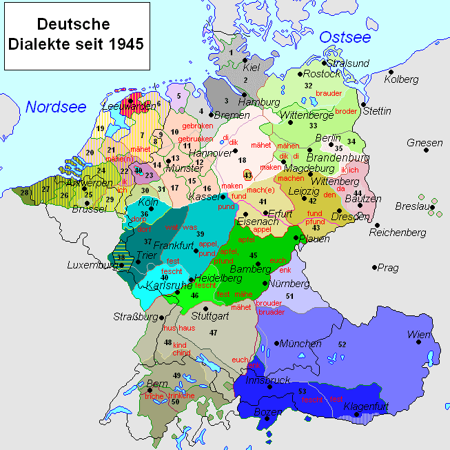 German and Dutch dialect map