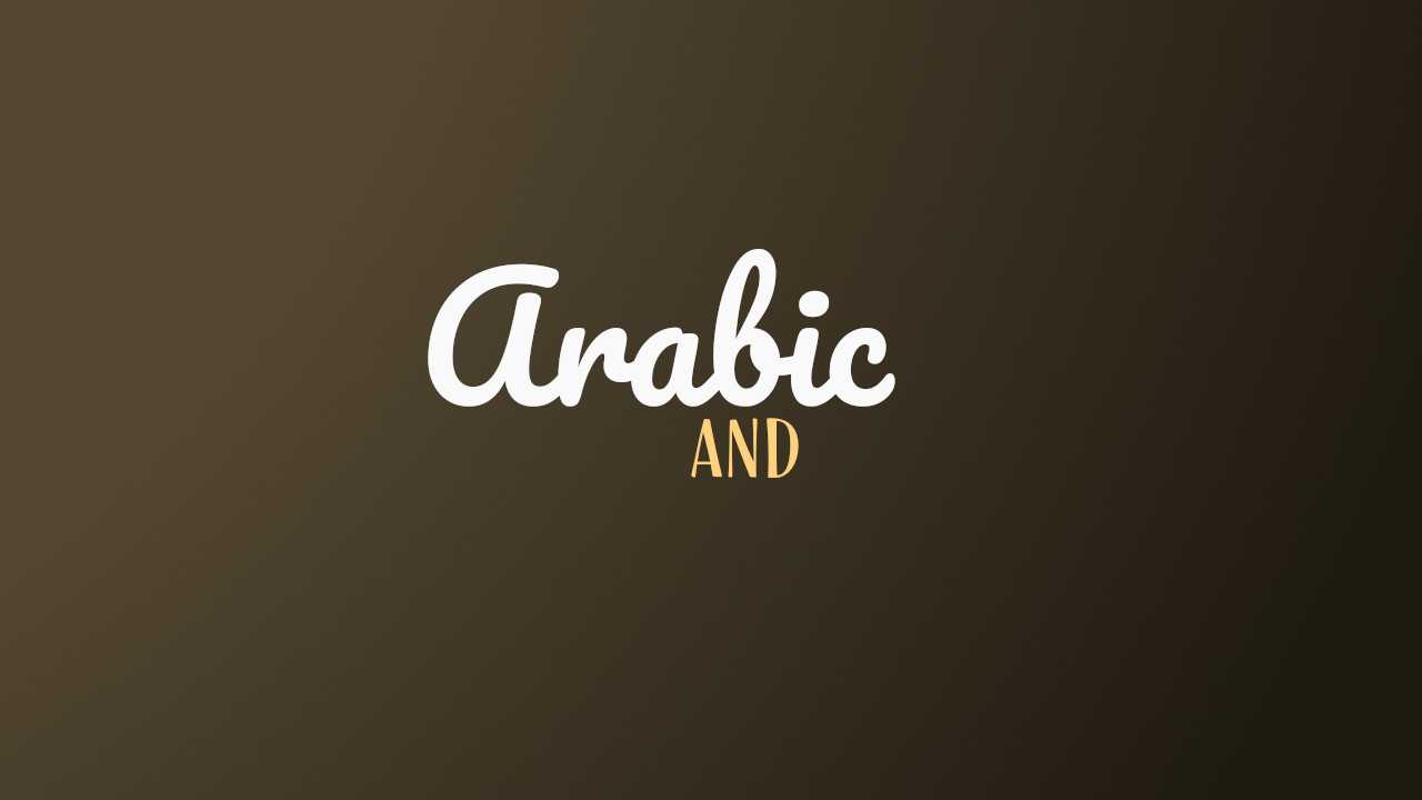 'And' In Arabic (Conjunction)