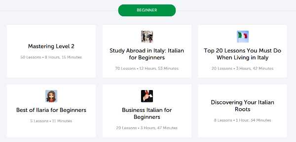 ItalianPod101 Learning Paths