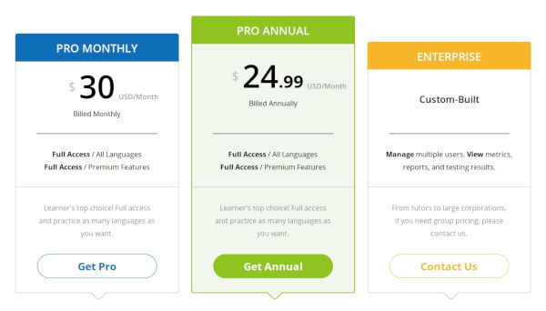 Glossika Review Pricing
